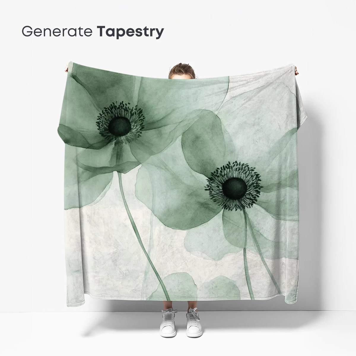 Ethereal Anemones: Monochromatic Floral Artistry - Image 5