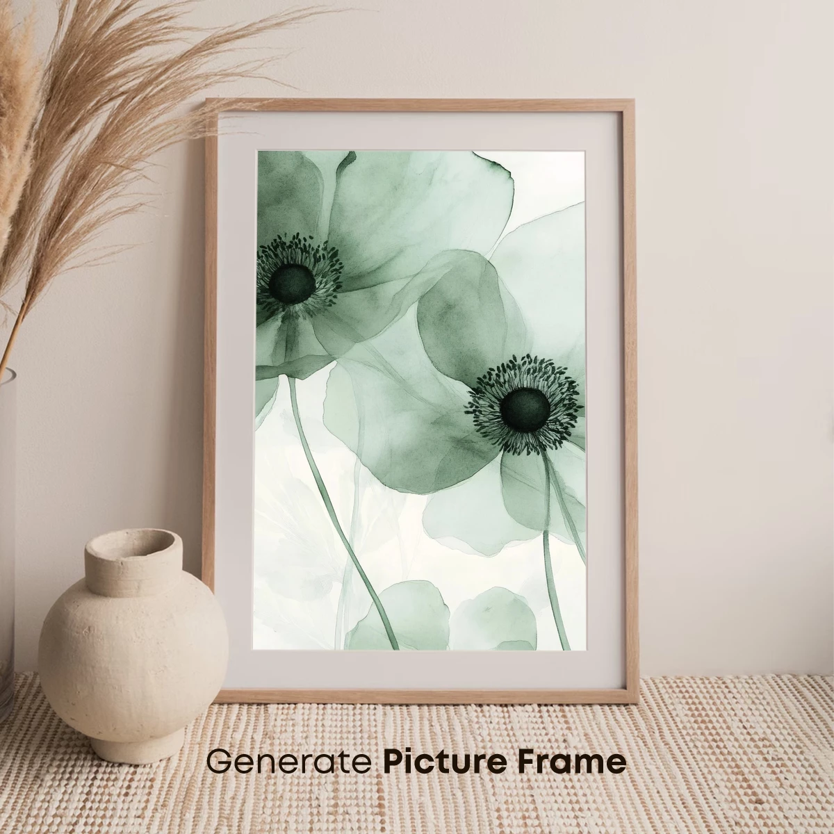 Ethereal Anemones: Monochromatic Floral Artistry - Image 7
