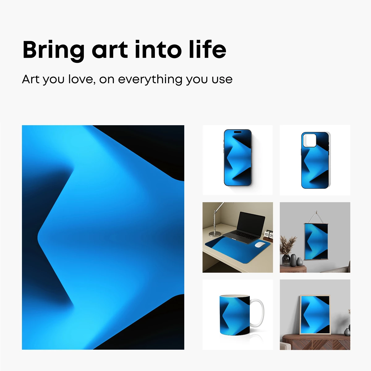 Blue Abyss: Geometric Shadows - Image 2