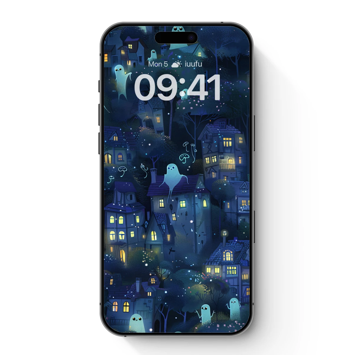 Ghostly Village Glow: Enchanted Night Fantasy