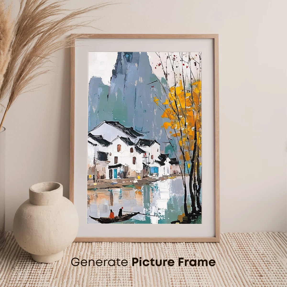 Autumnal Reflections in Watercolor Village - Image 7