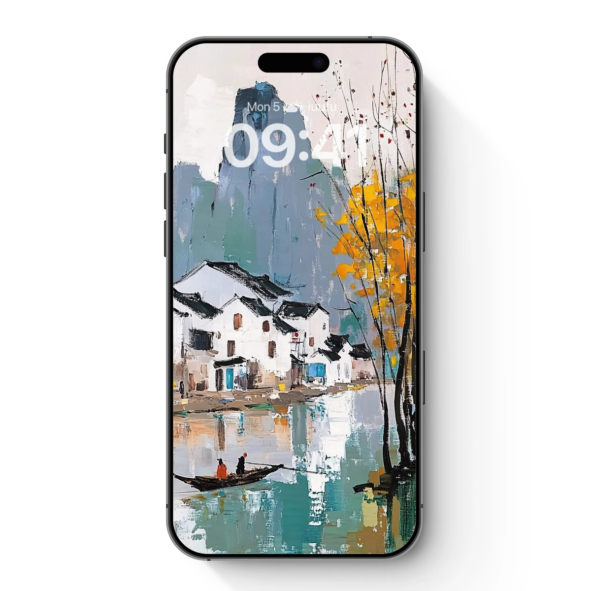 Autumnal Reflections in Watercolor Village