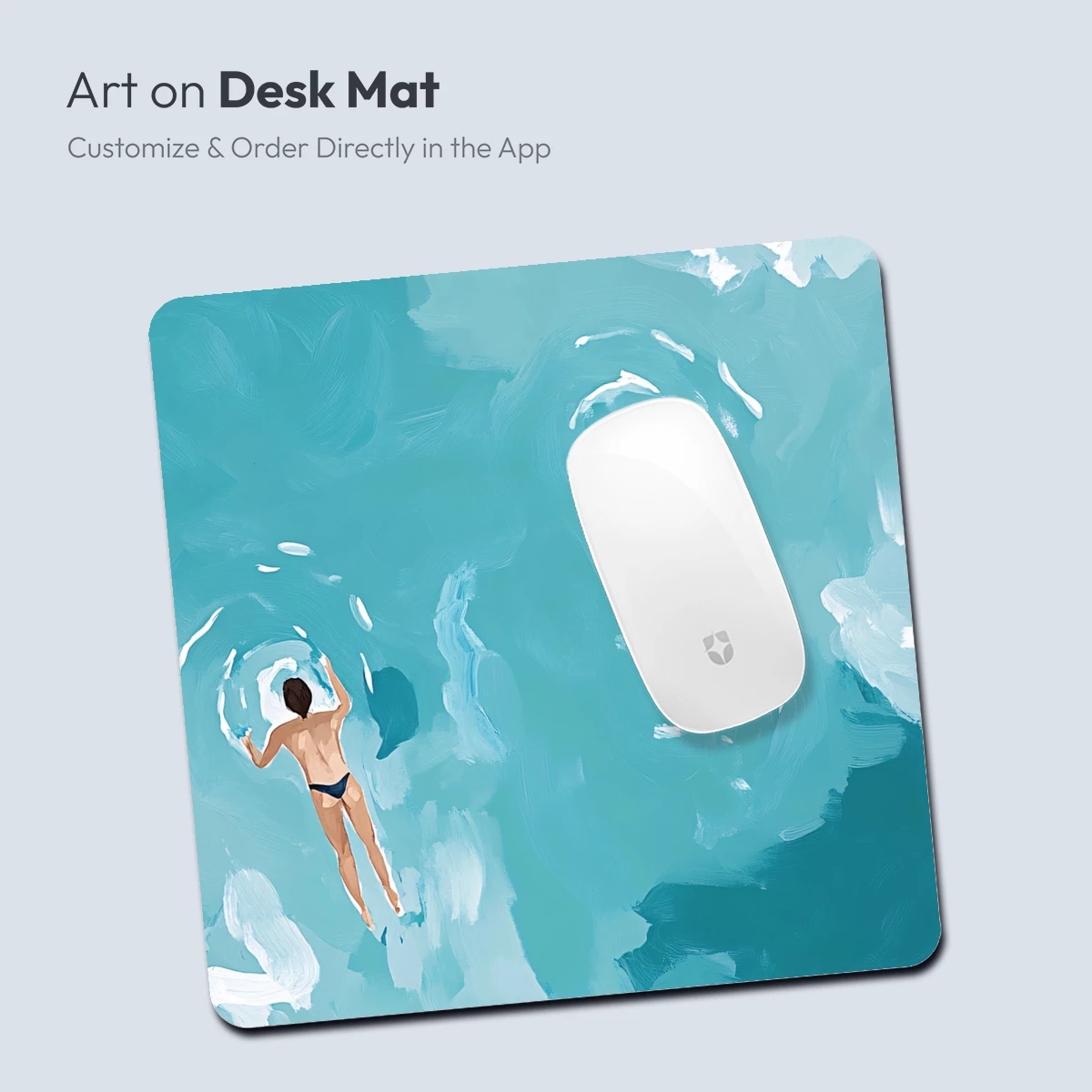 Aqua Serenity: Swimmers in Abstract Turquoise Depths - Image 4