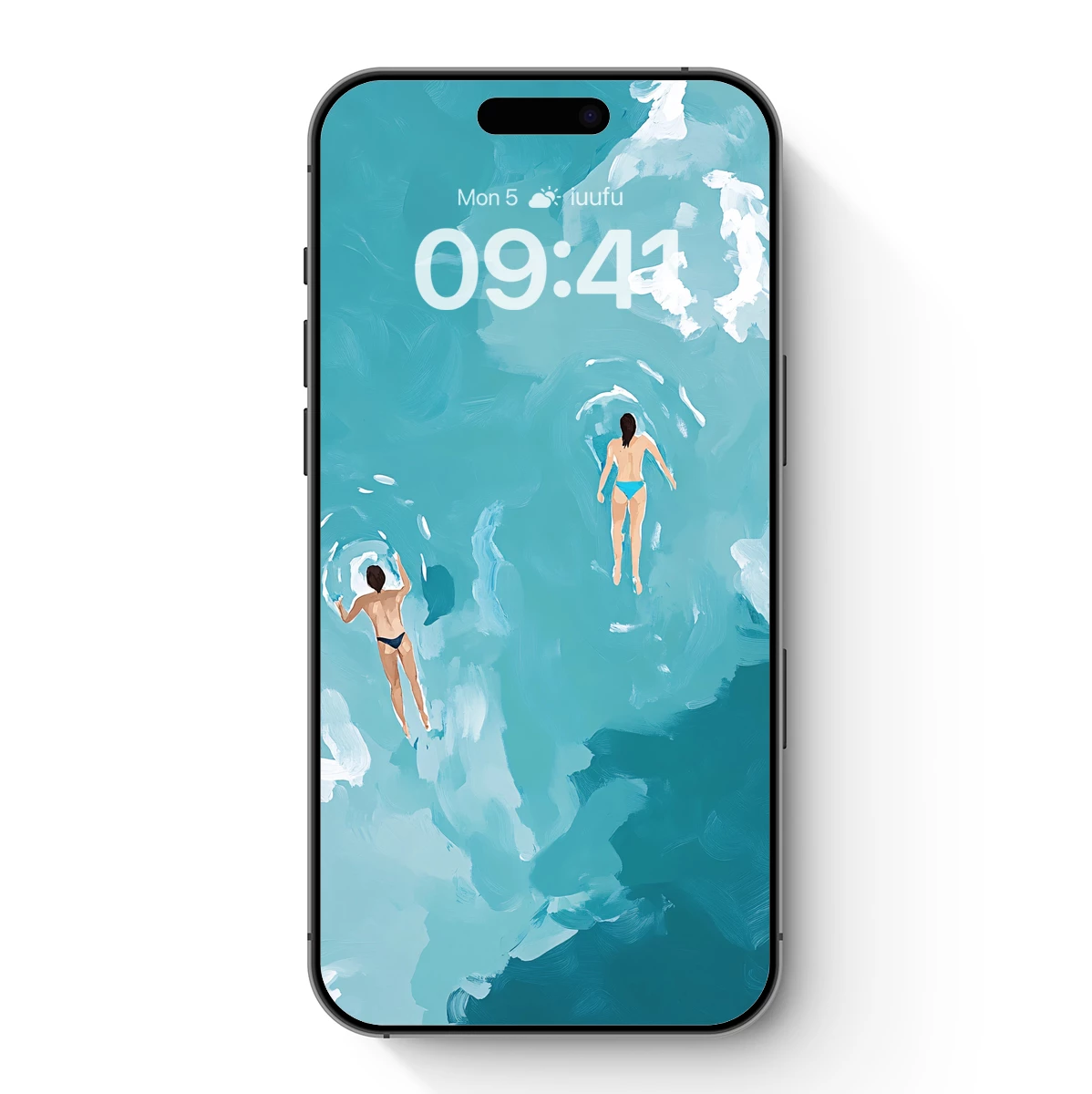 Aqua Serenity: Swimmers in Abstract Turquoise Depths
