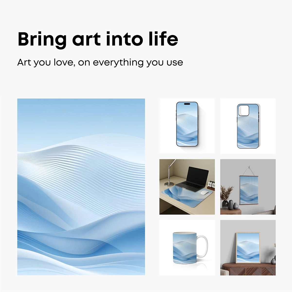 Ethereal Blue Waves: A Symphony of Flowing Lines - Image 2
