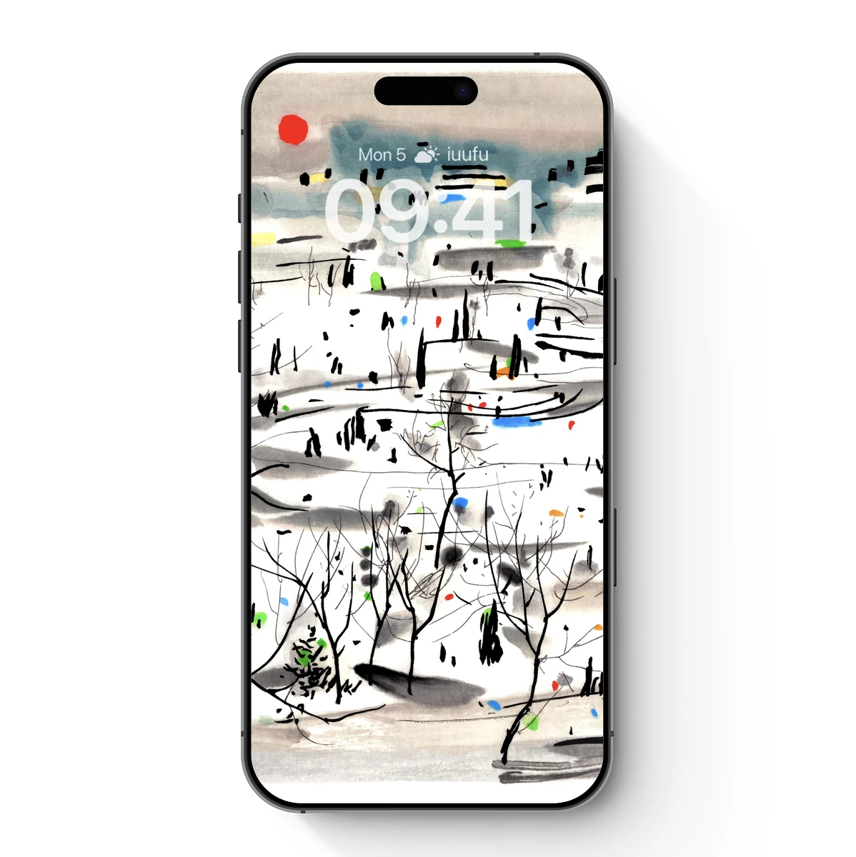 Abstract Winter Symphony: Ink and Color Harmony