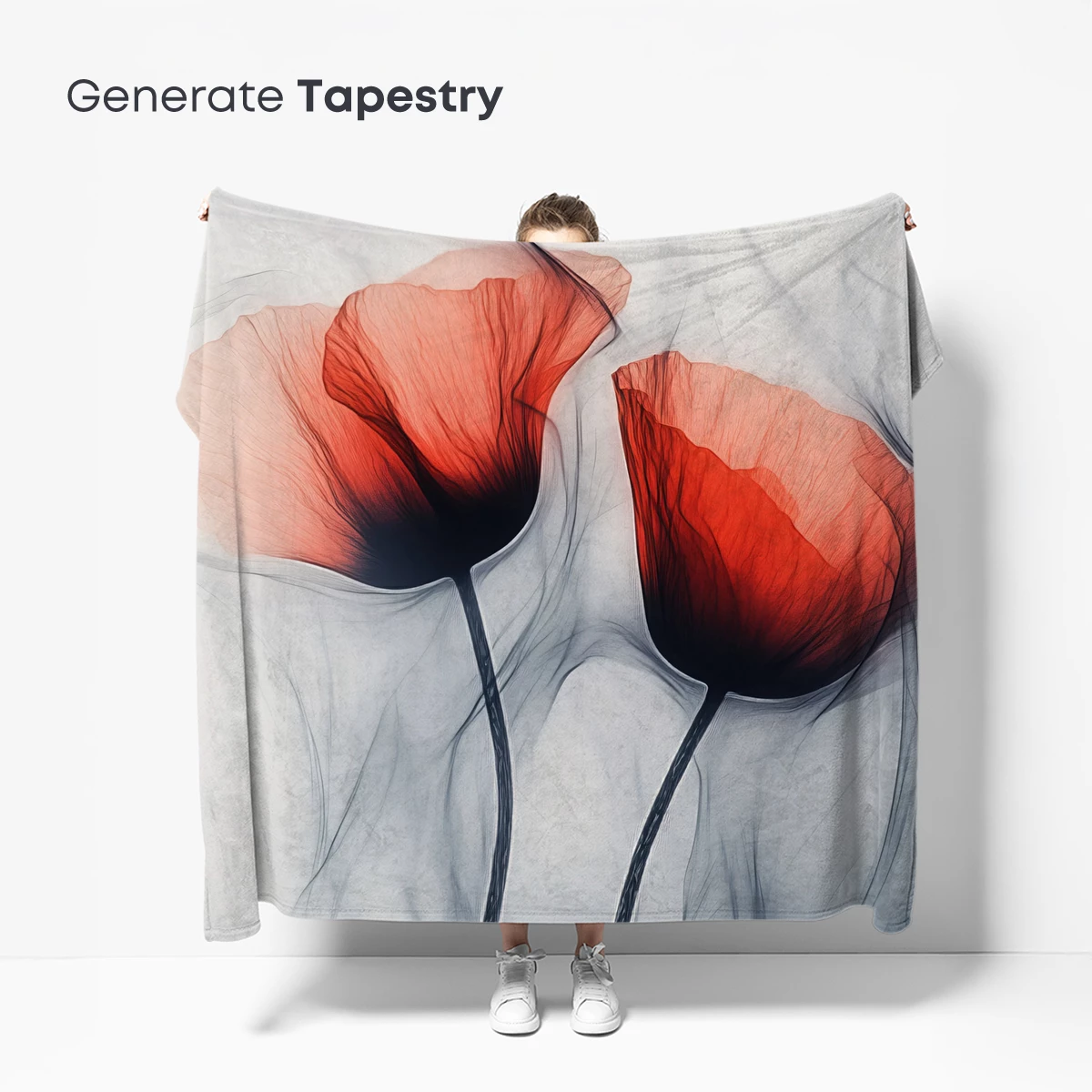 Ethereal Poppy Whispers: Smoke-Tinted Floral Art - Image 5