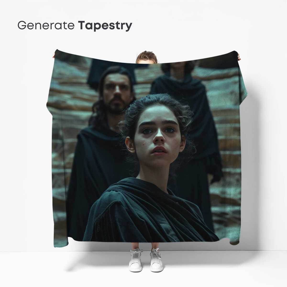 Ethereal Cloaked Figures in a Mystic Canyon - Image 5