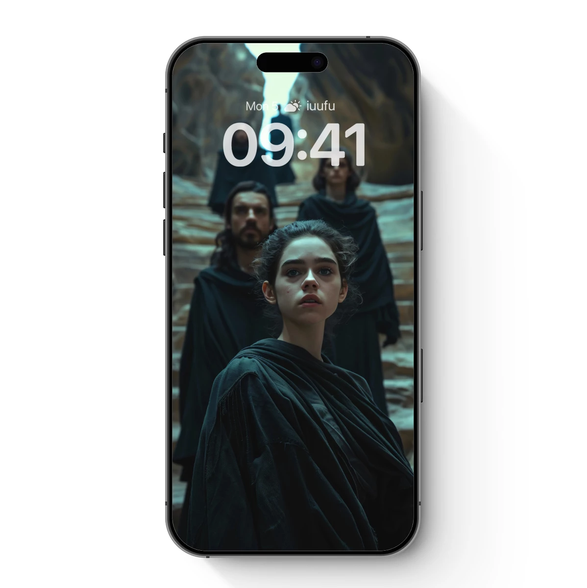 Ethereal Cloaked Figures in a Mystic Canyon