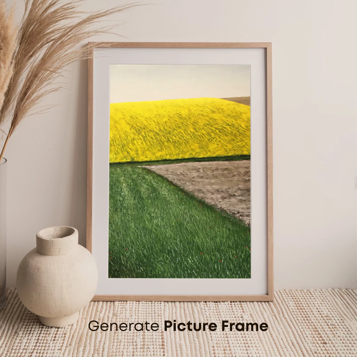 Golden Horizon: Yellow Fields and Verdant Curves - Image 7