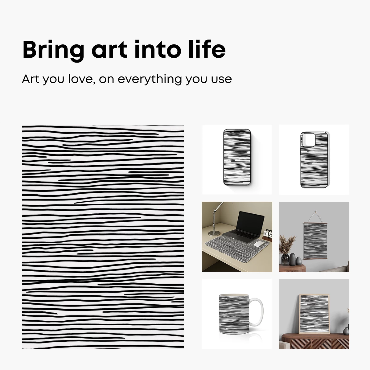 Abstract Striped Chaos: Hand-Drawn Lines in Motion - Image 2