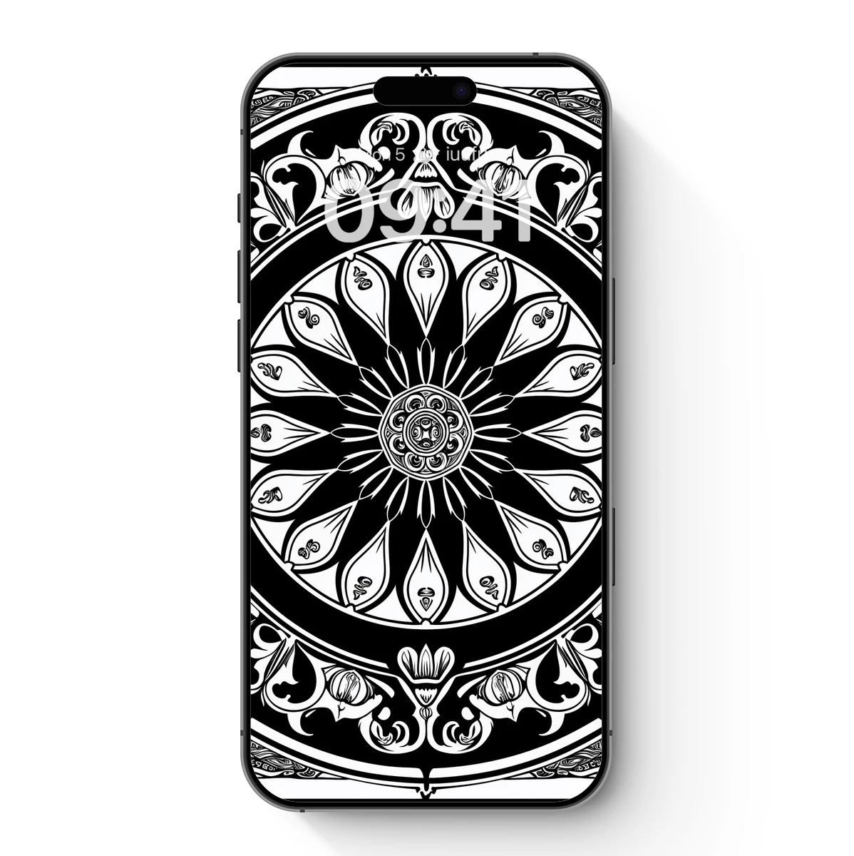 Gothic Mandala: Black and White Floral Symmetry