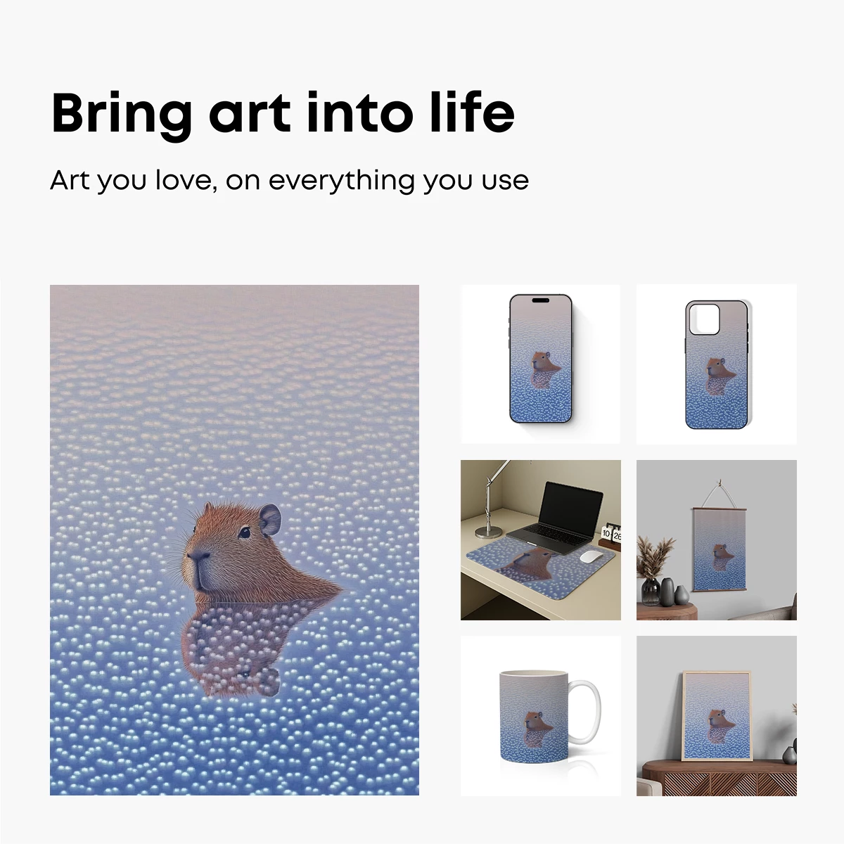 Capybara in Serene Waters: Reflective Calm - Image 2