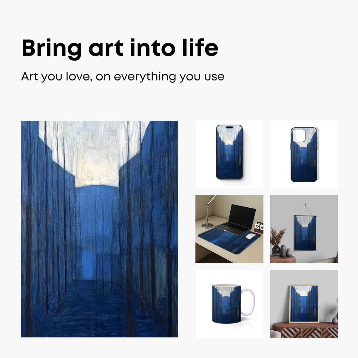 Blue Twilight Forest: A Monochromatic Odyssey - Image 2