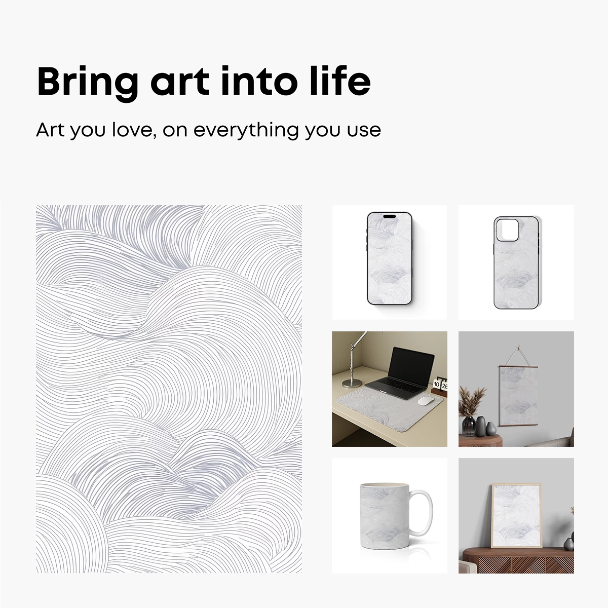 Elegant Wave Lines: Abstract Ocean Flow - Image 2