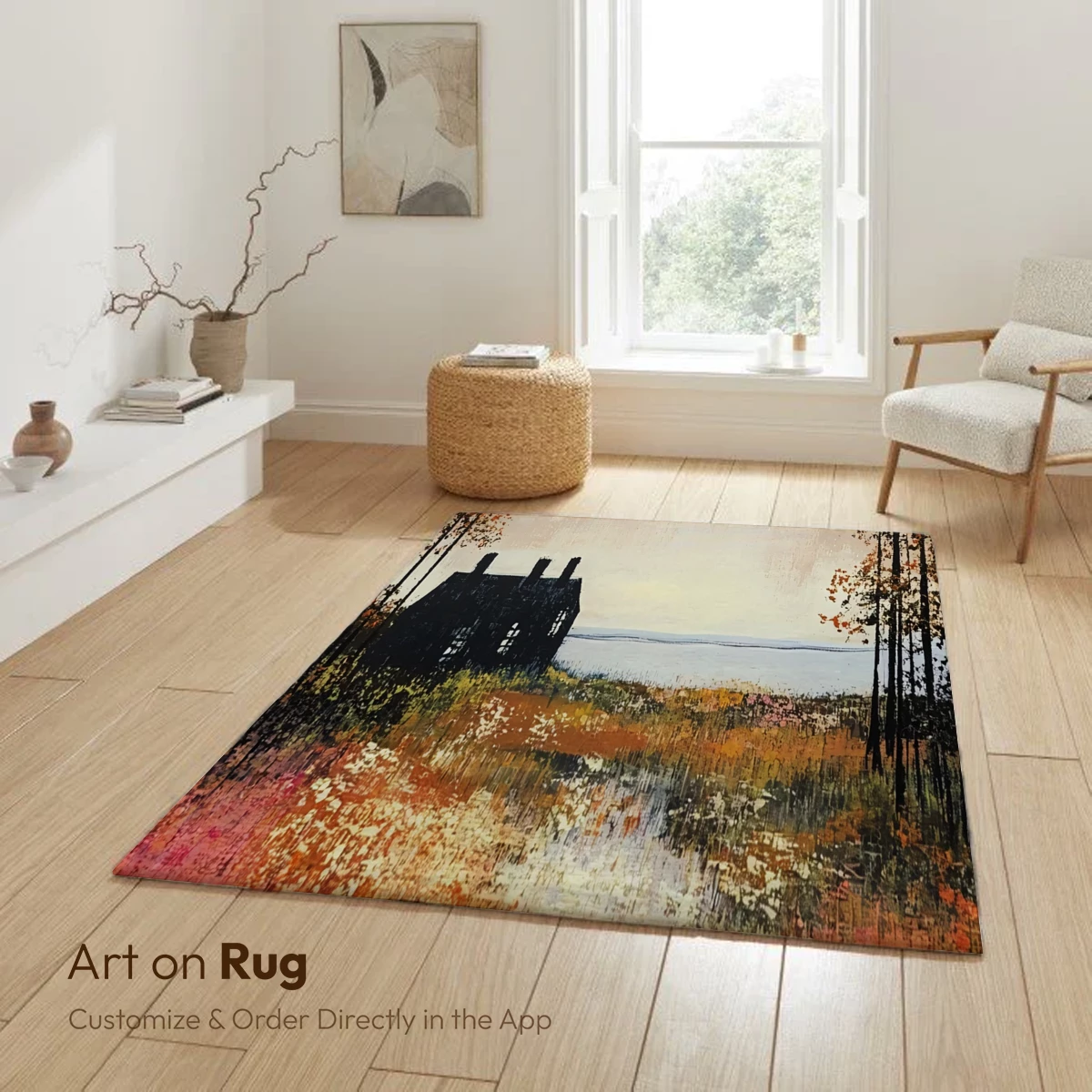 Autumn Solitude: House Amidst Floral Reflections - Image 6