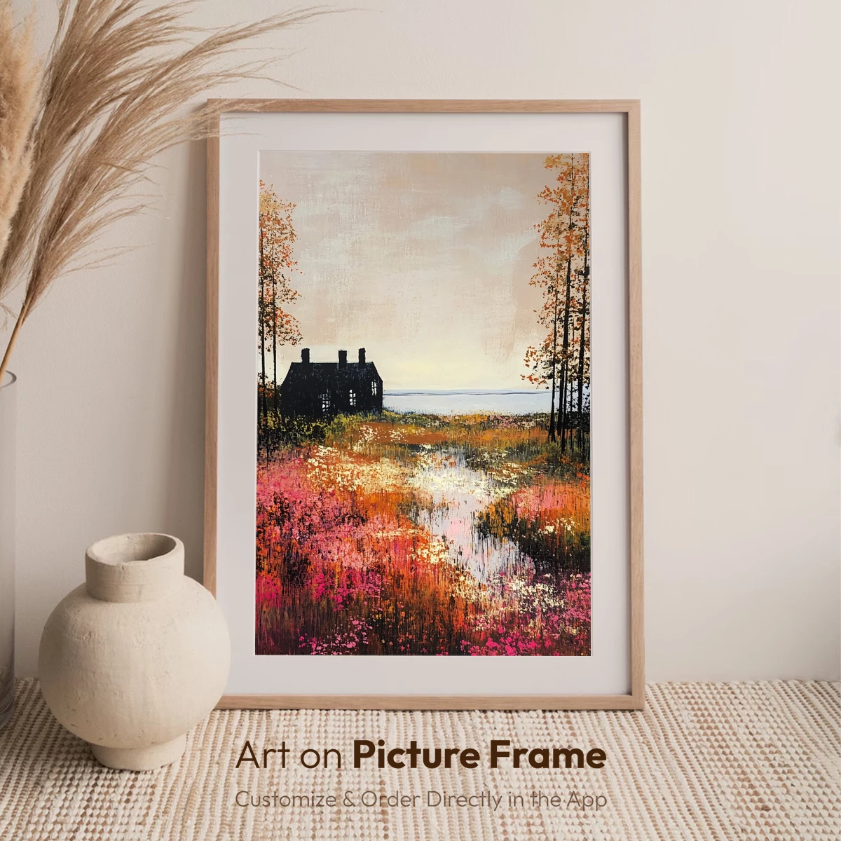Autumn Solitude: House Amidst Floral Reflections - Image 7