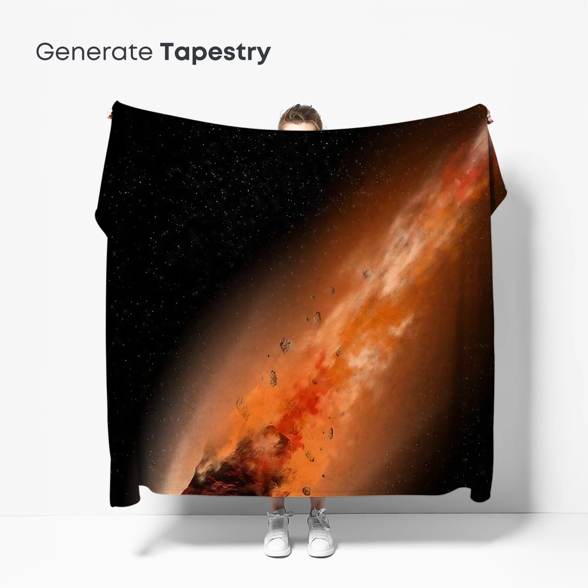 Cosmic Comet: Fiery Tail Against Celestial Blue - Image 5