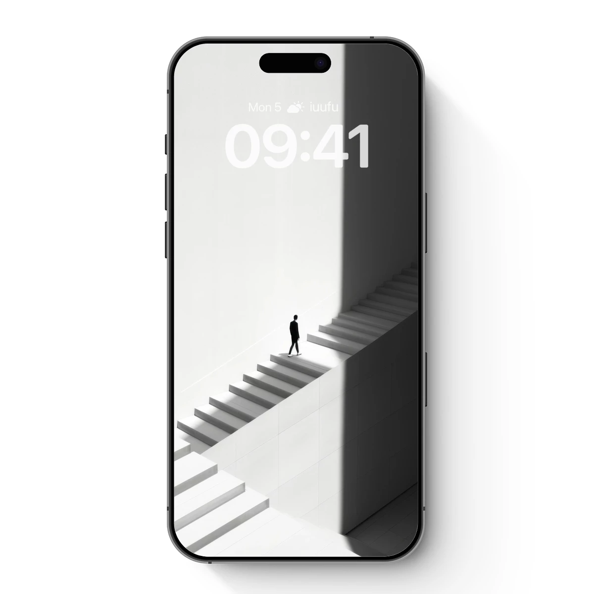 Ascending Solitude: Minimalist Staircase Journey