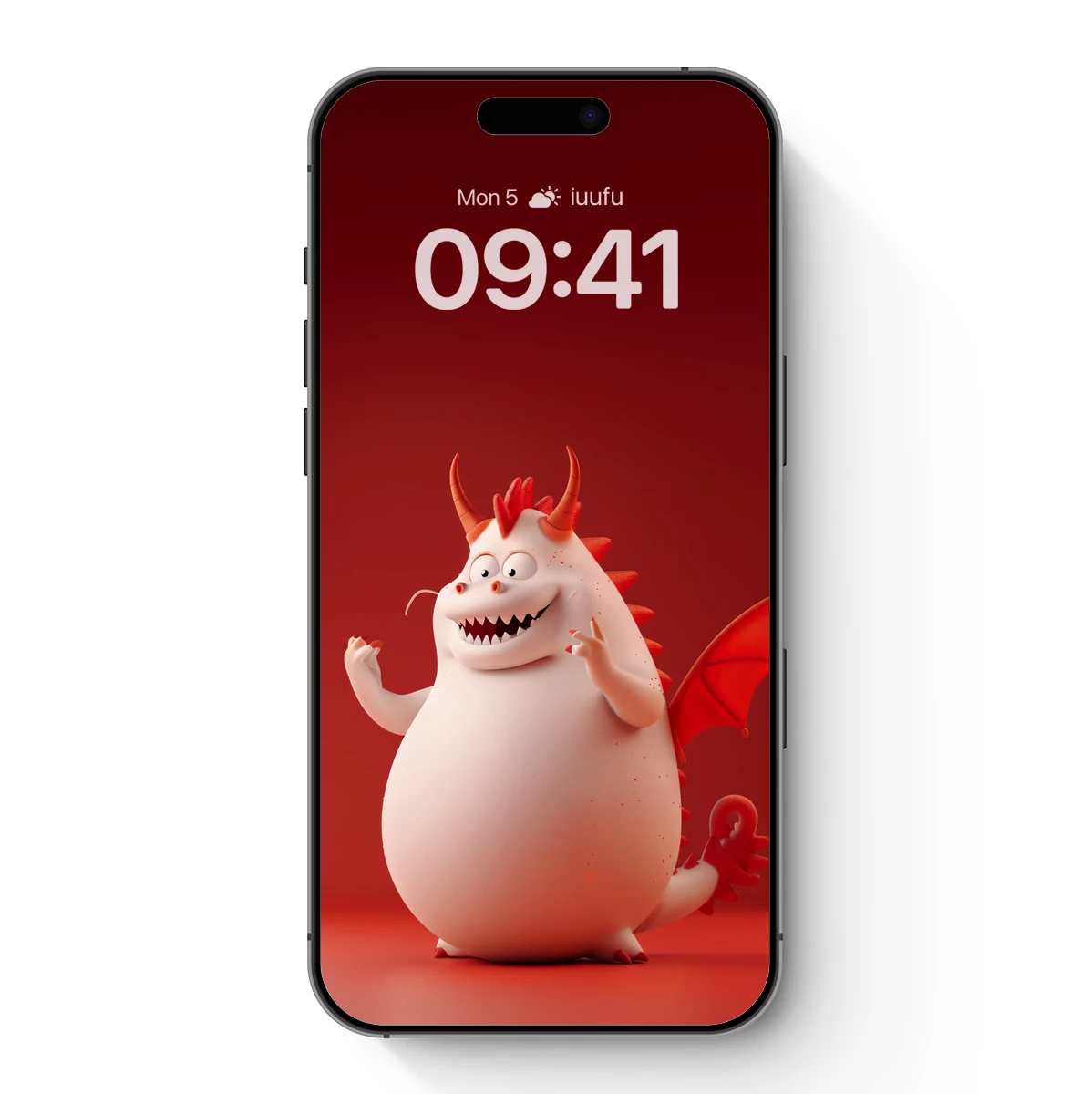 Chubby Dragon with Red Wings: Whimsical Cartoon Art
