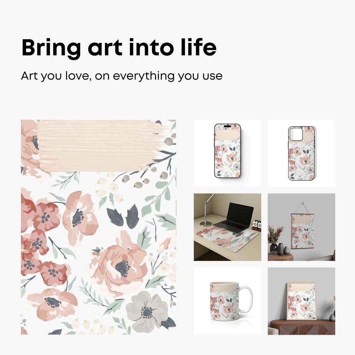 Blush Blossoms in Watercolor Harmony - Image 2