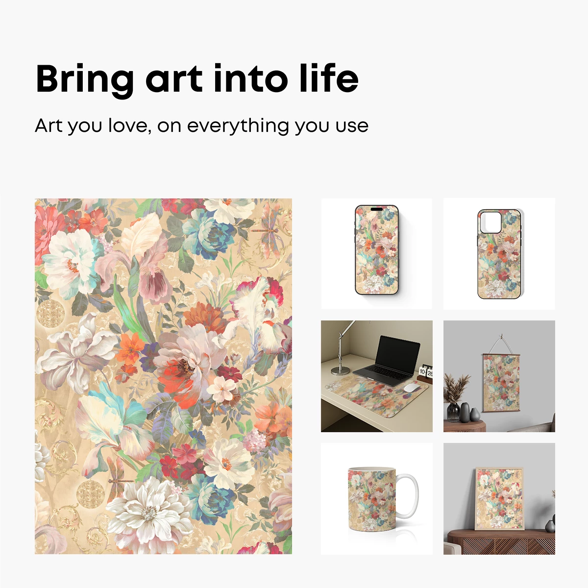 Elegant Floral Symphony in Pastel Hues - Image 2