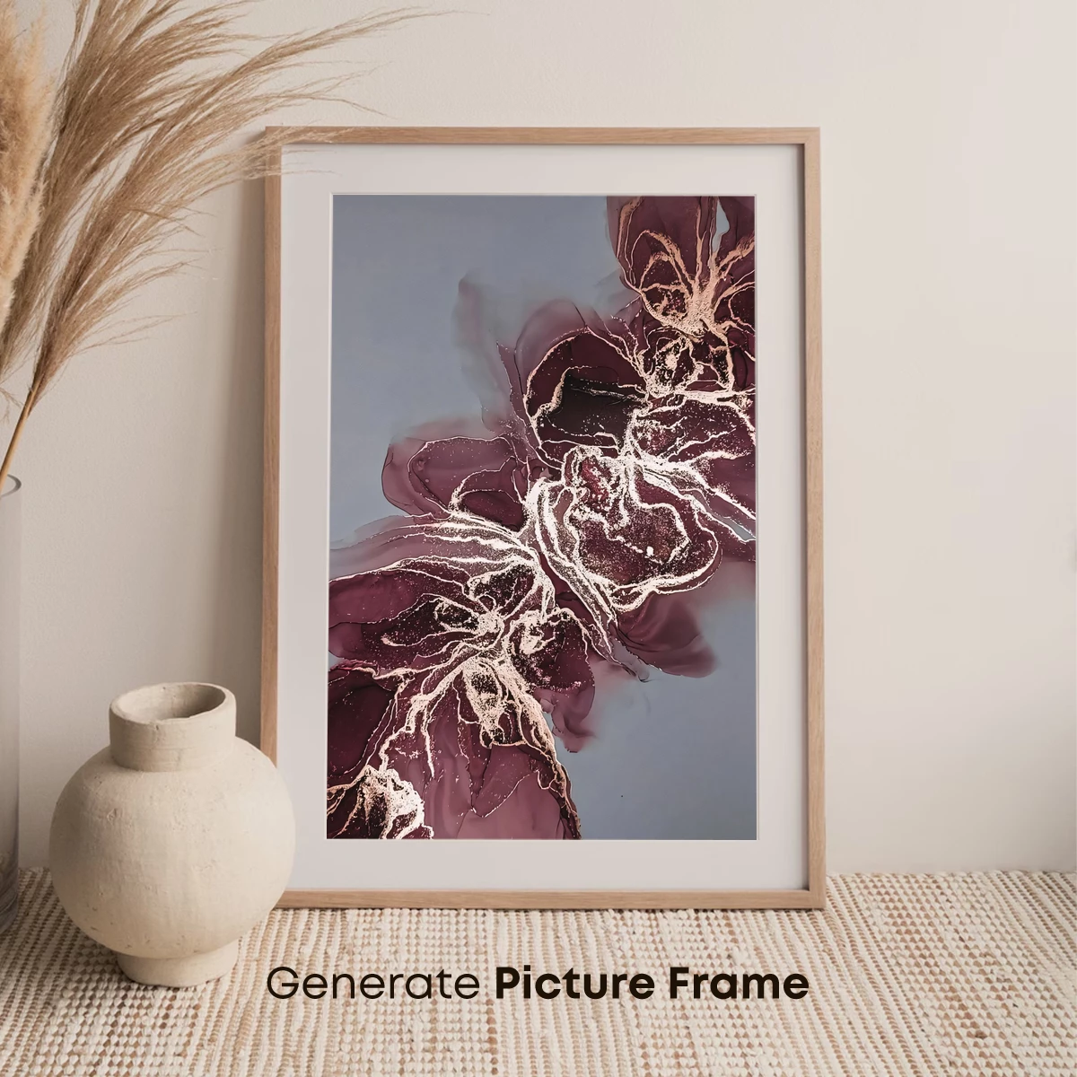 Ethereal Crimson Veins: Abstract Fusion Art - Image 7