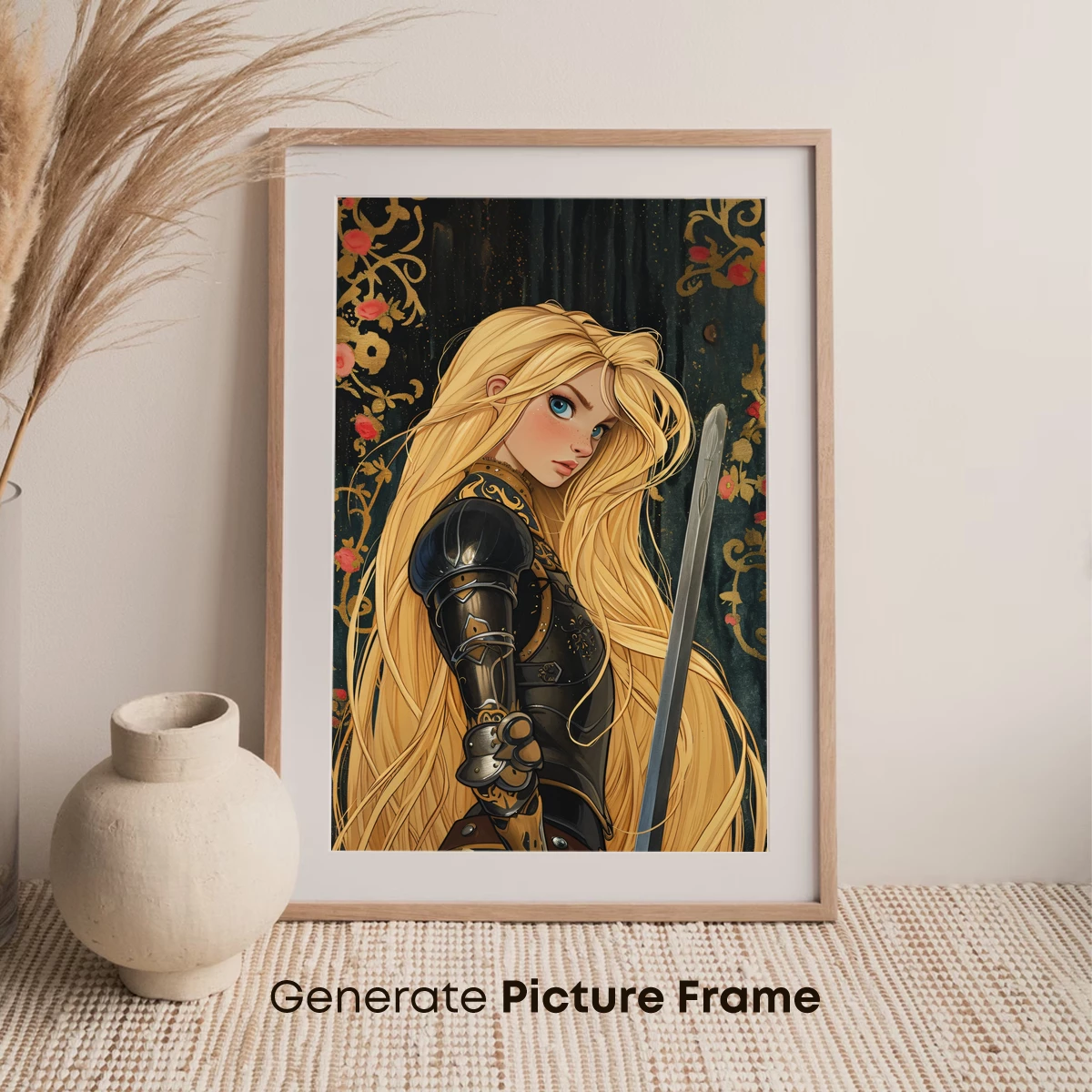 Ethereal Knight: Golden Hair and Steel Armor - Image 7