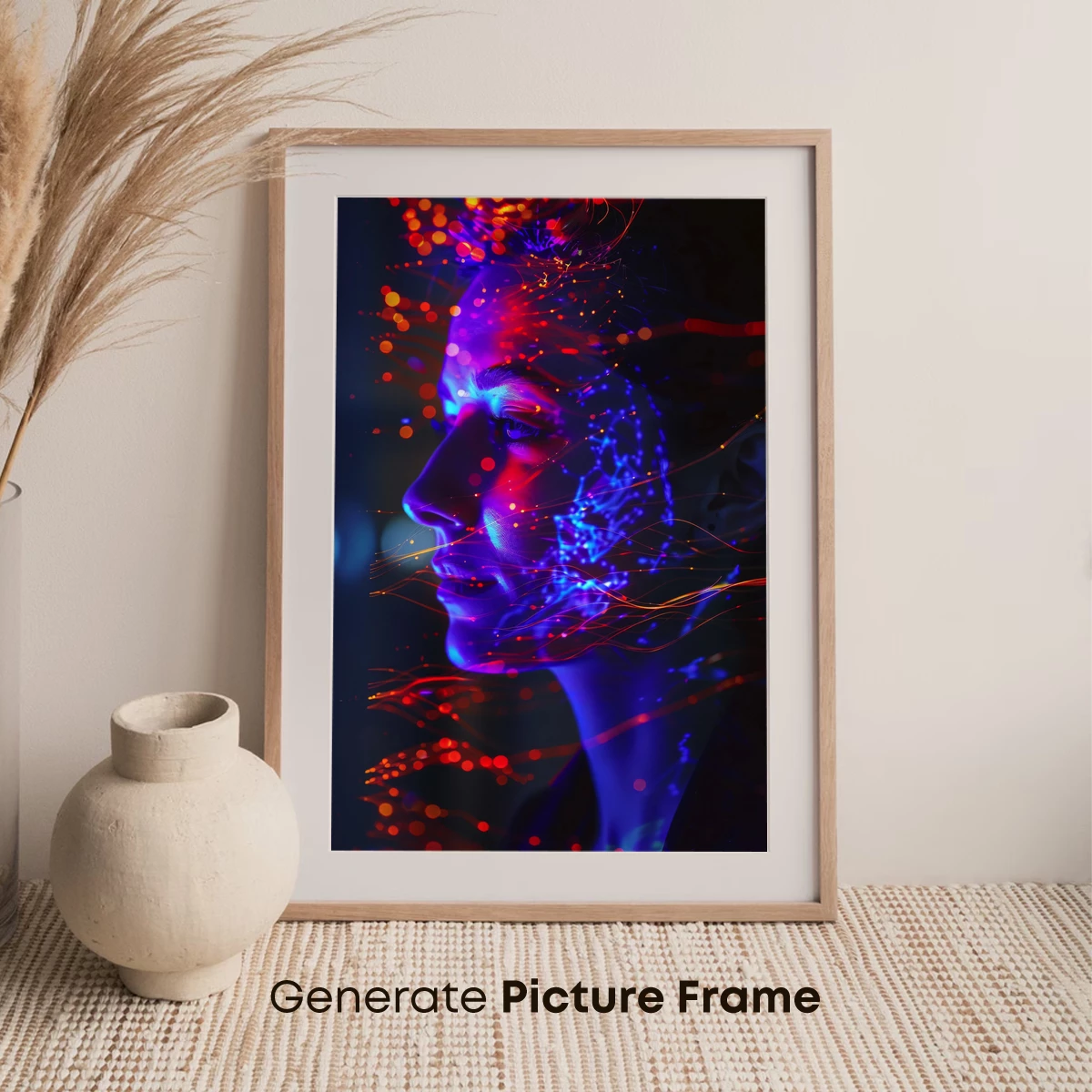 Neon Neurotica: Futuristic Face in Light Trails - Image 7