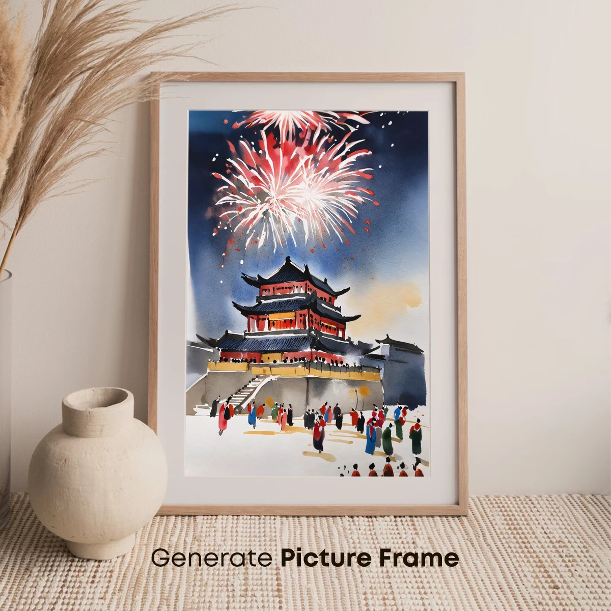 Dynastic Splendor: Fireworks Over Ancient Pagoda - Image 7