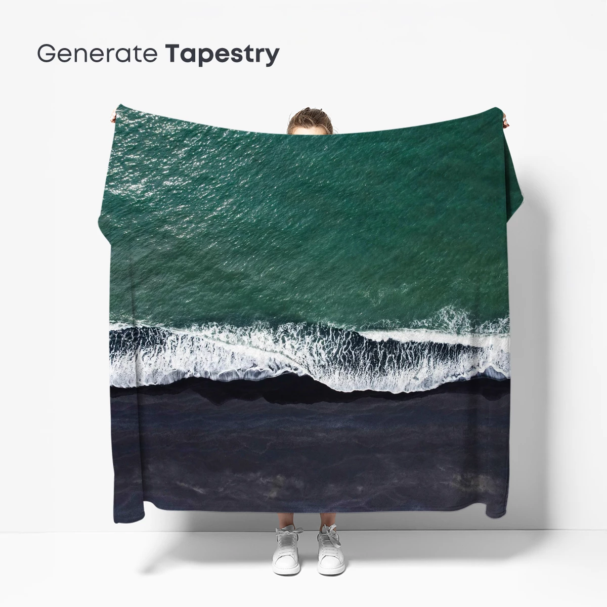 Eternal Shoreline: Turquoise Waves Kiss Black Sands - Image 5