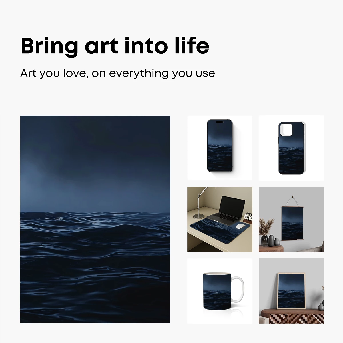 Eternal Twilight Sea: A Dark, Calm Horizon - Image 2
