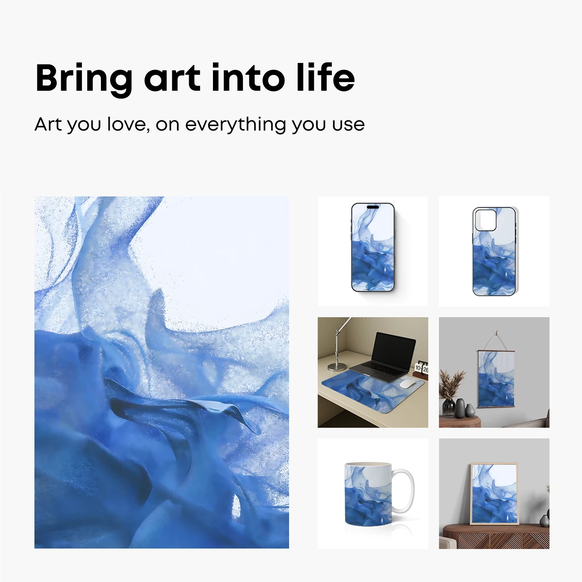 Ethereal Blue Whispers: A Dance of Mist and Light - Image 2