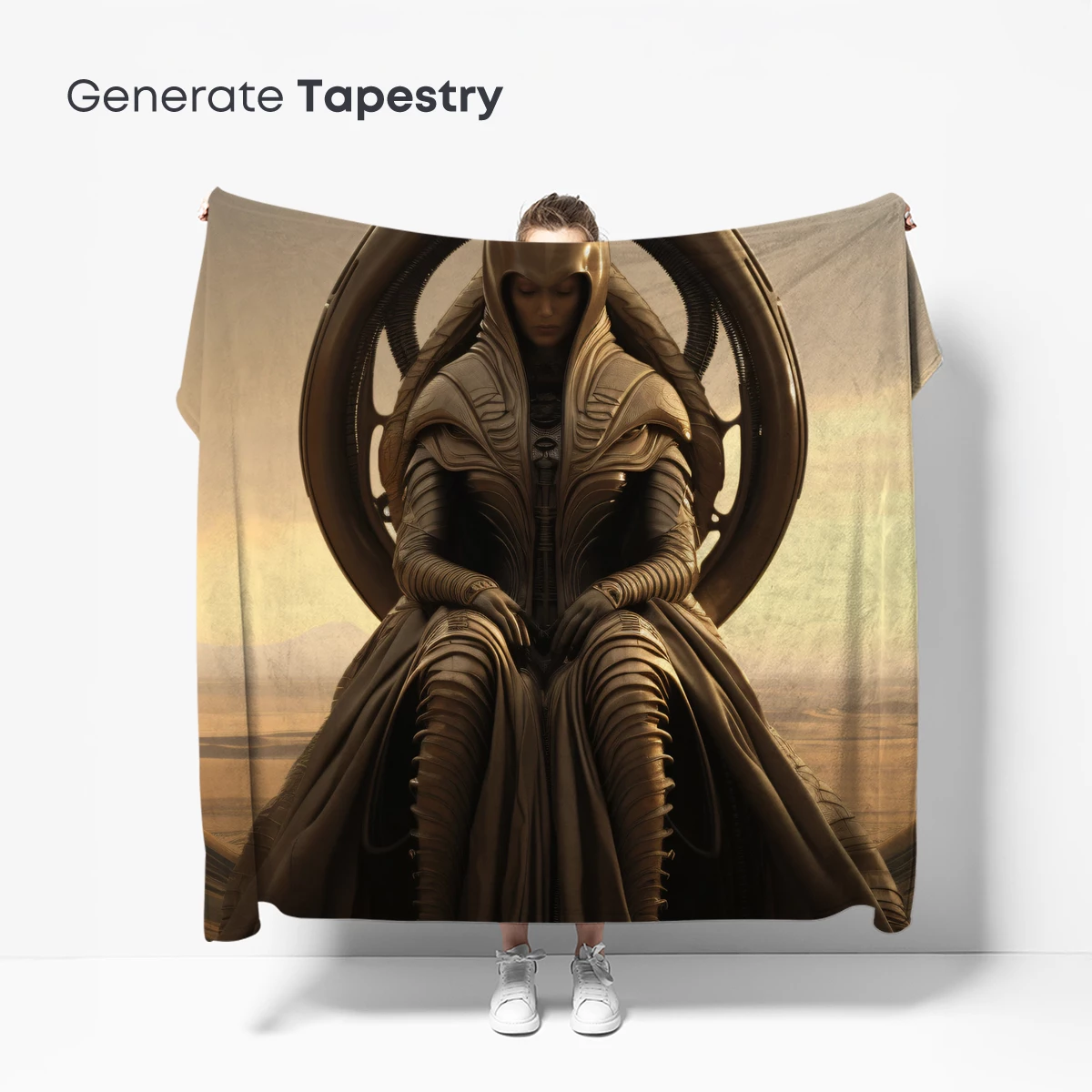 Desert Throne: Futuristic Monarch in Elegance - Image 5