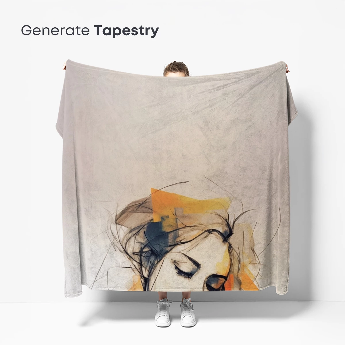 Abstract Elegance: Serene Figure in Colorful Strokes - Image 5