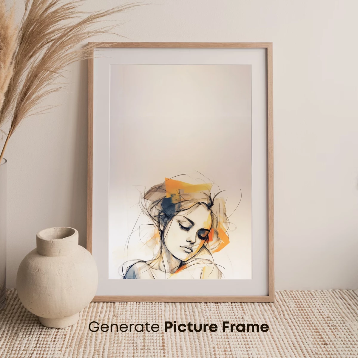 Abstract Elegance: Serene Figure in Colorful Strokes - Image 7