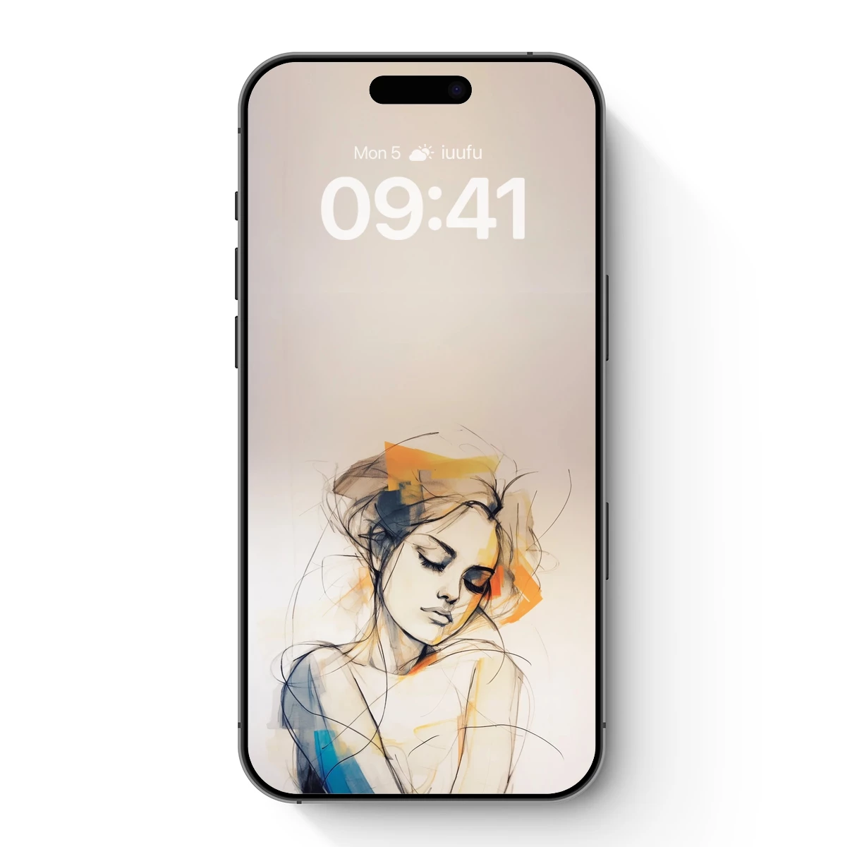 Abstract Elegance: Serene Figure in Colorful Strokes