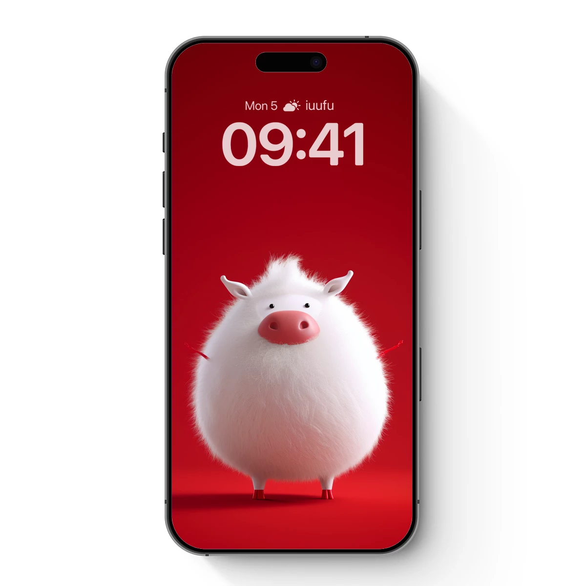 Fluffy Piglet in Scarlet: Whimsical Cartoon Charm