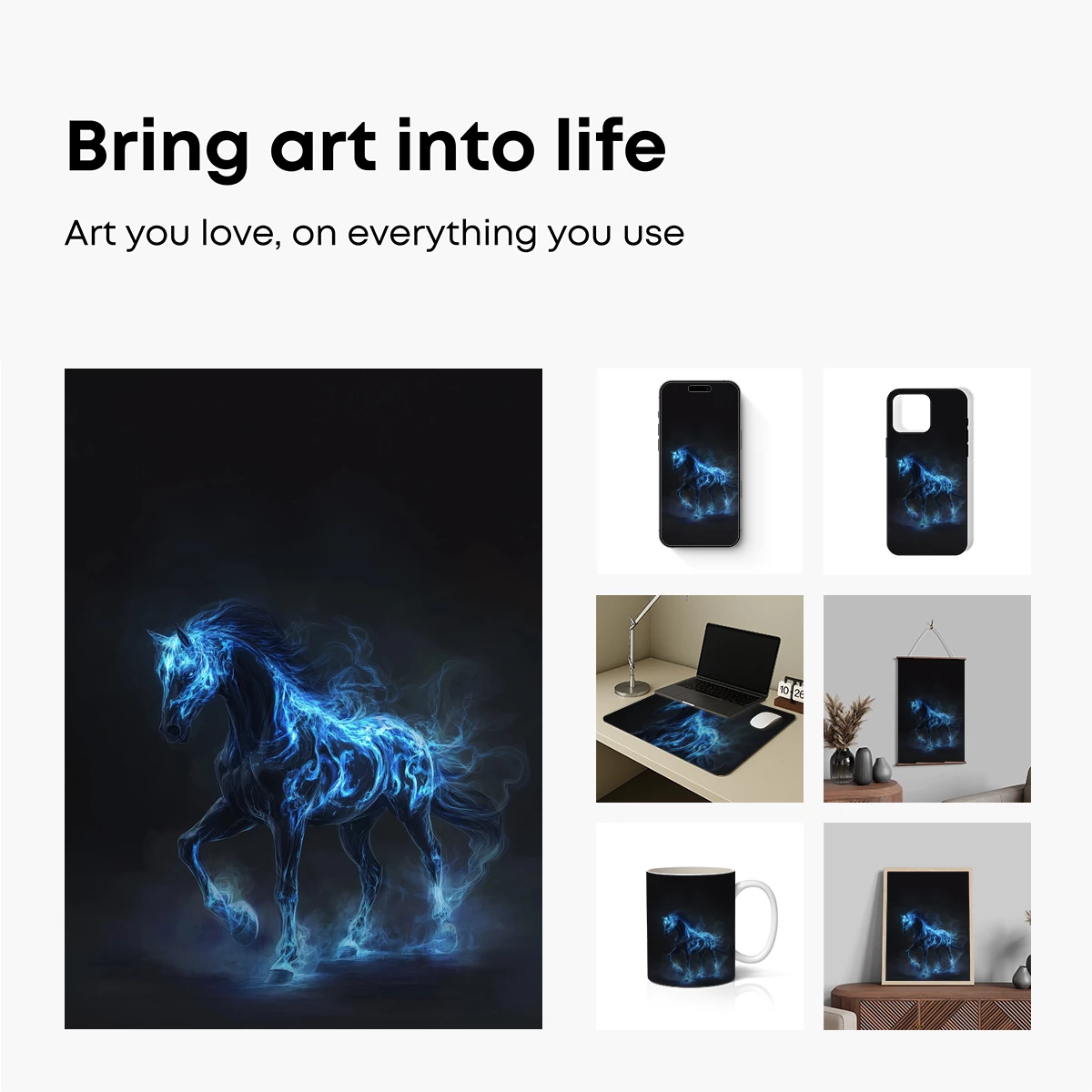 Ethereal Blue Flame Horse - Image 2