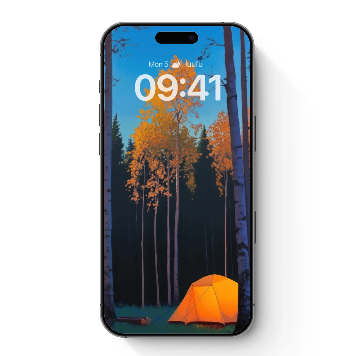 Golden Tent in Autumnal Forest