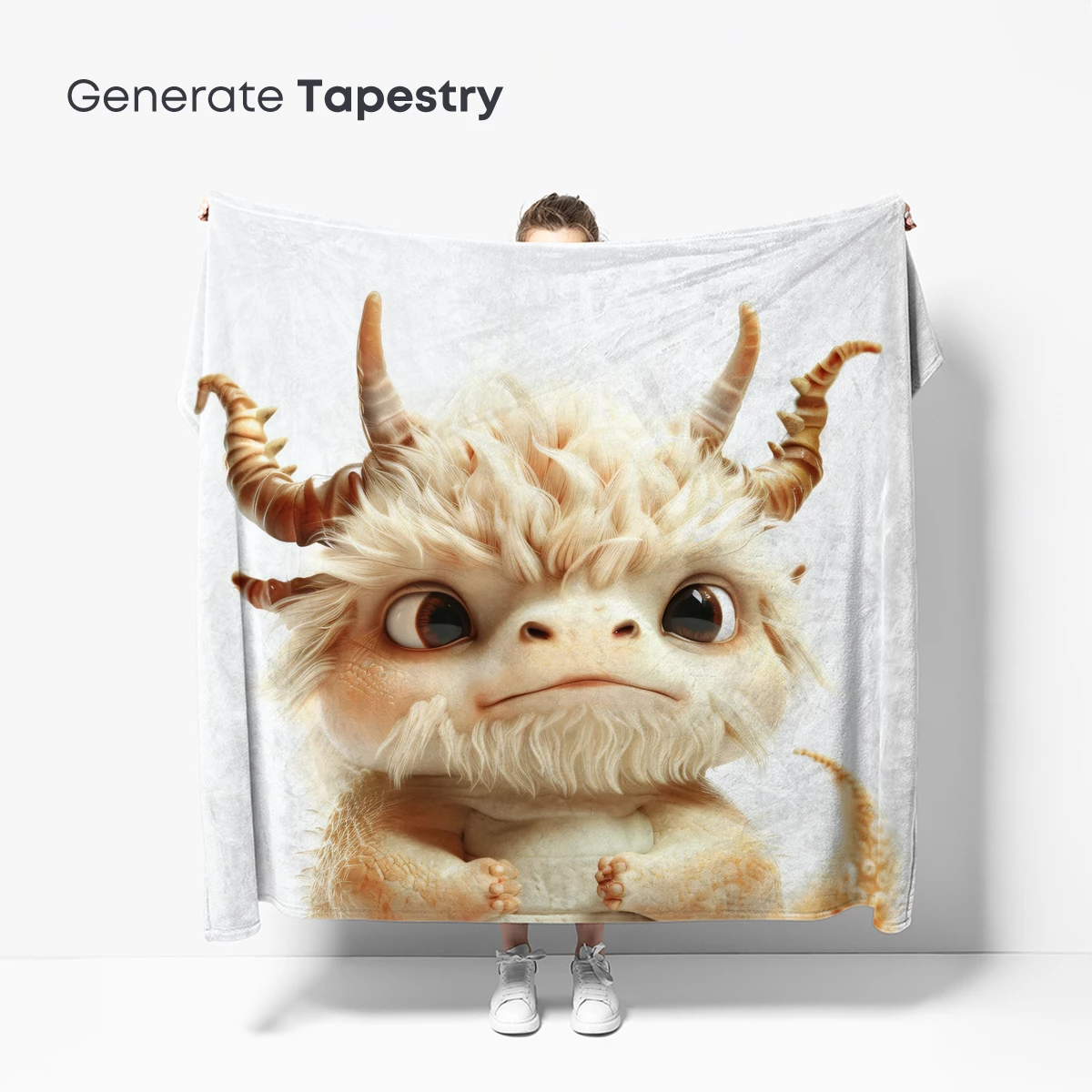 Chubby Dragonling with Fluffy Mane and Horns - Image 5