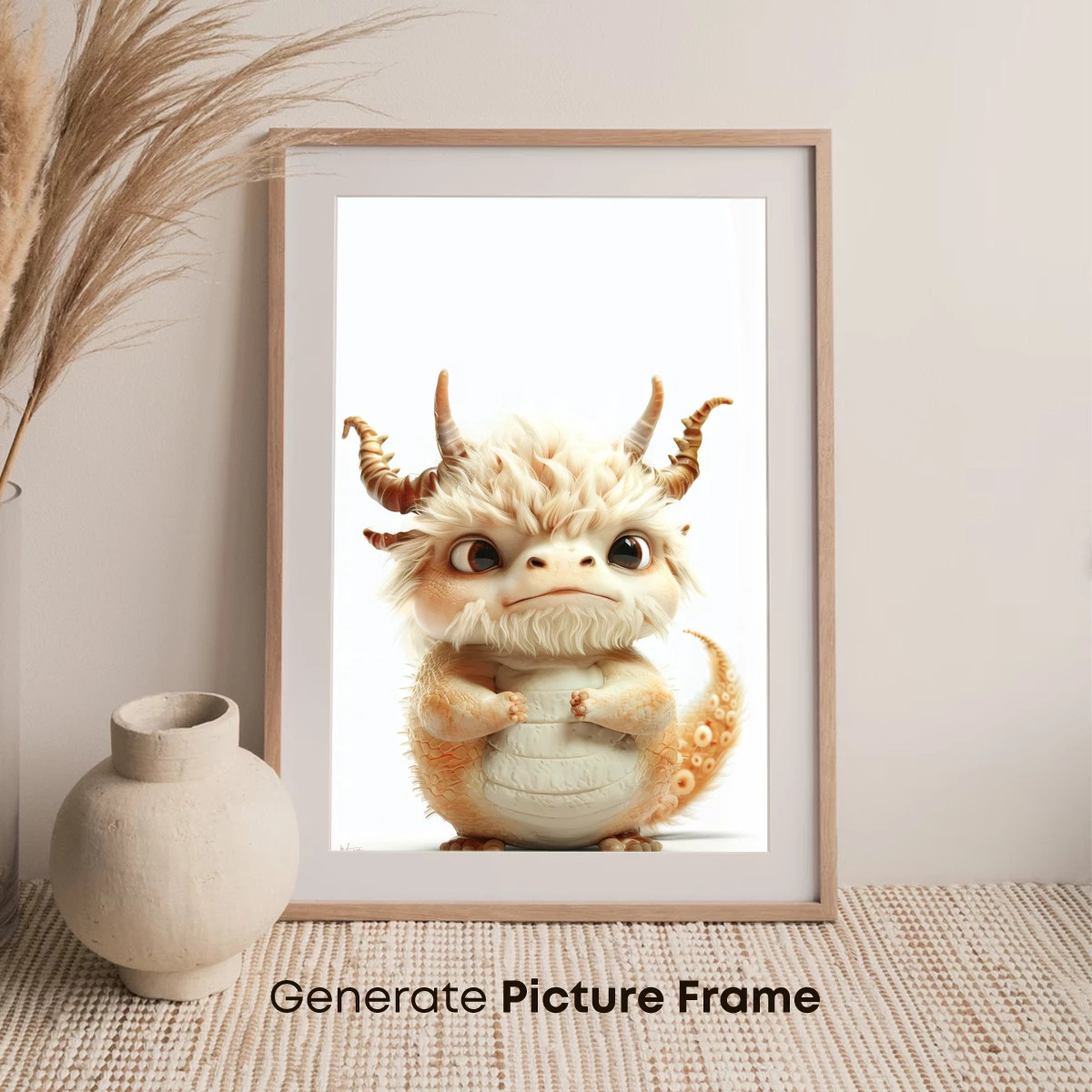 Chubby Dragonling with Fluffy Mane and Horns - Image 7