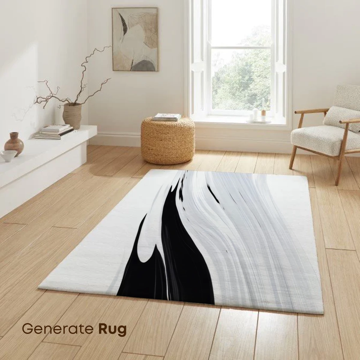 Elegant Yin-Yang Flow: Monochrome Abstract Art - Image 6