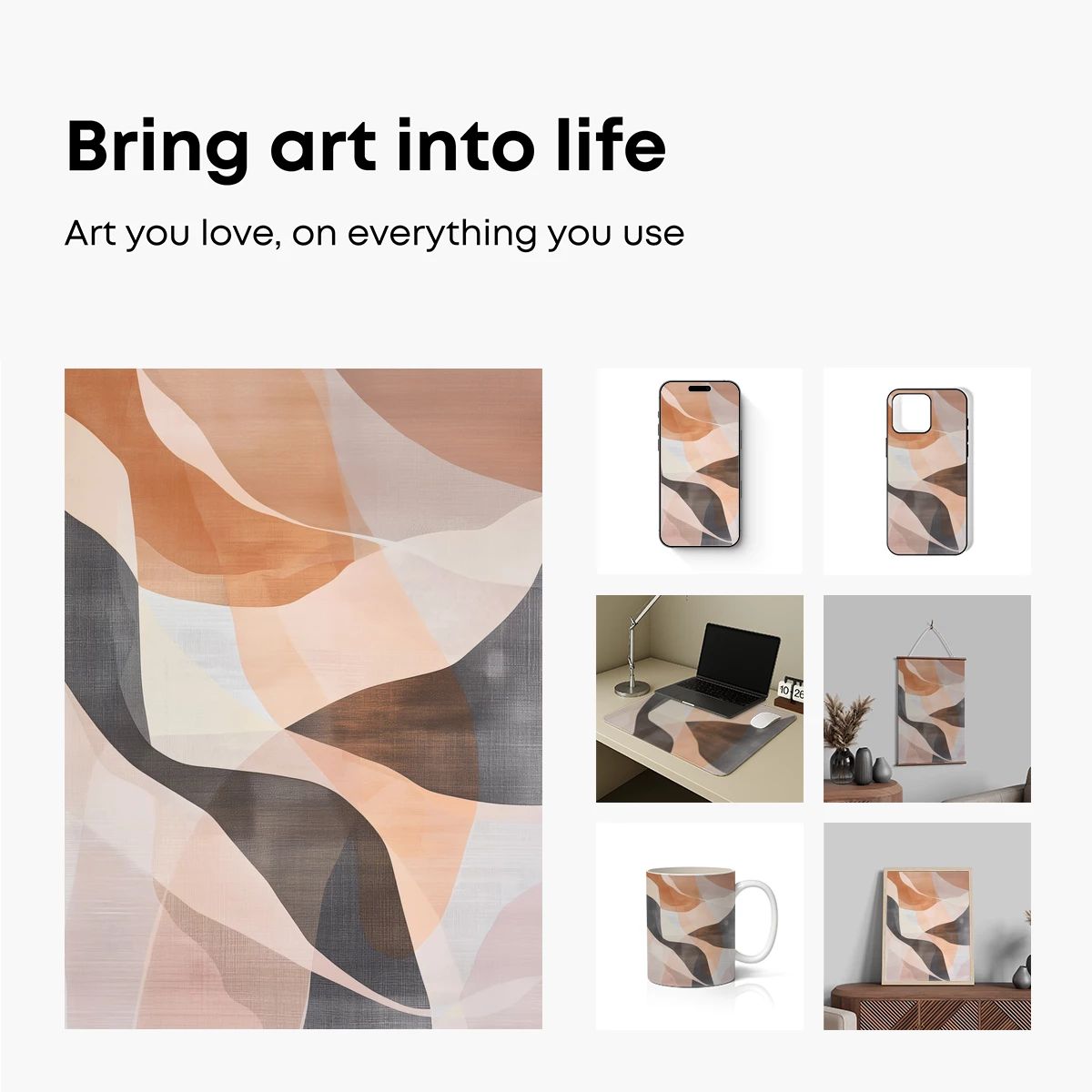 Abstract Fusion: Warm Tones and Flowing Curves - Image 2