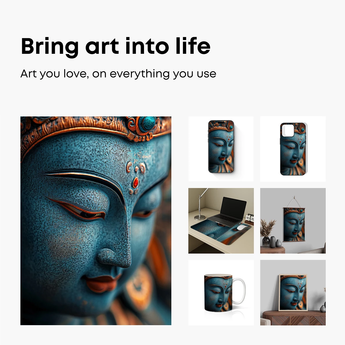 Eternal Serenity: Blue Buddha's Meditative Gaze - Image 2