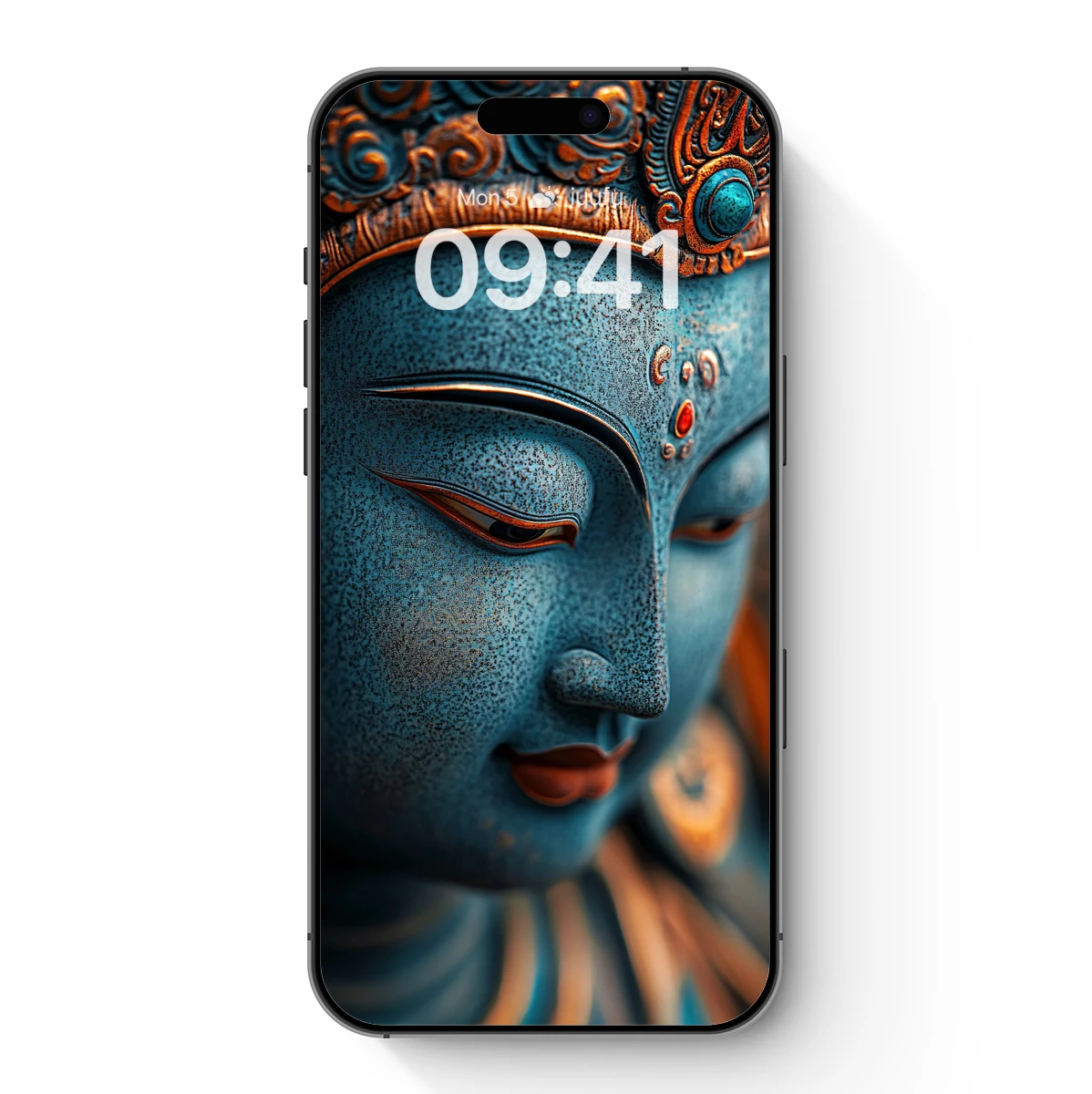 Eternal Serenity: Blue Buddha's Meditative Gaze