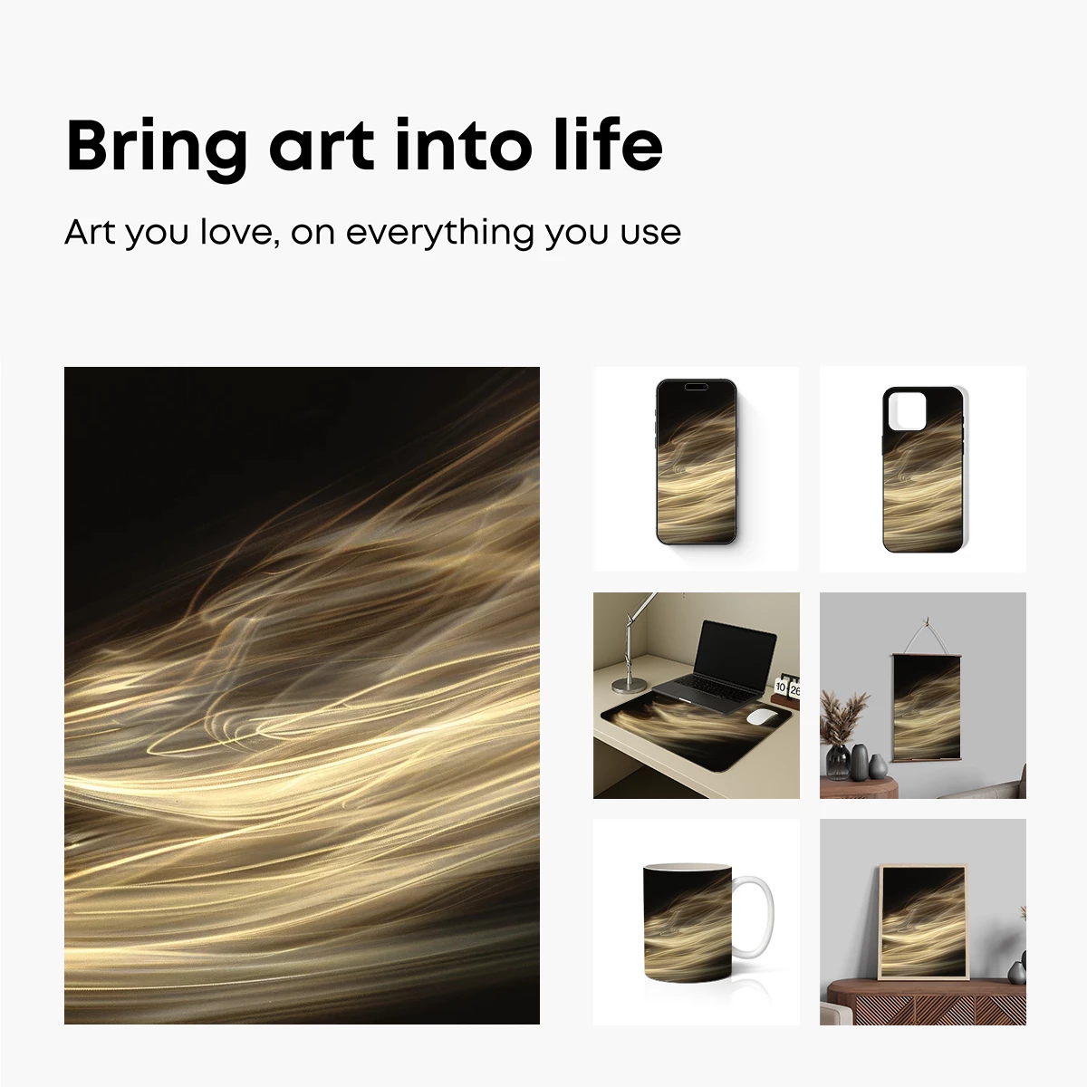 Golden Light Trails: Abstract Flow Dynamics