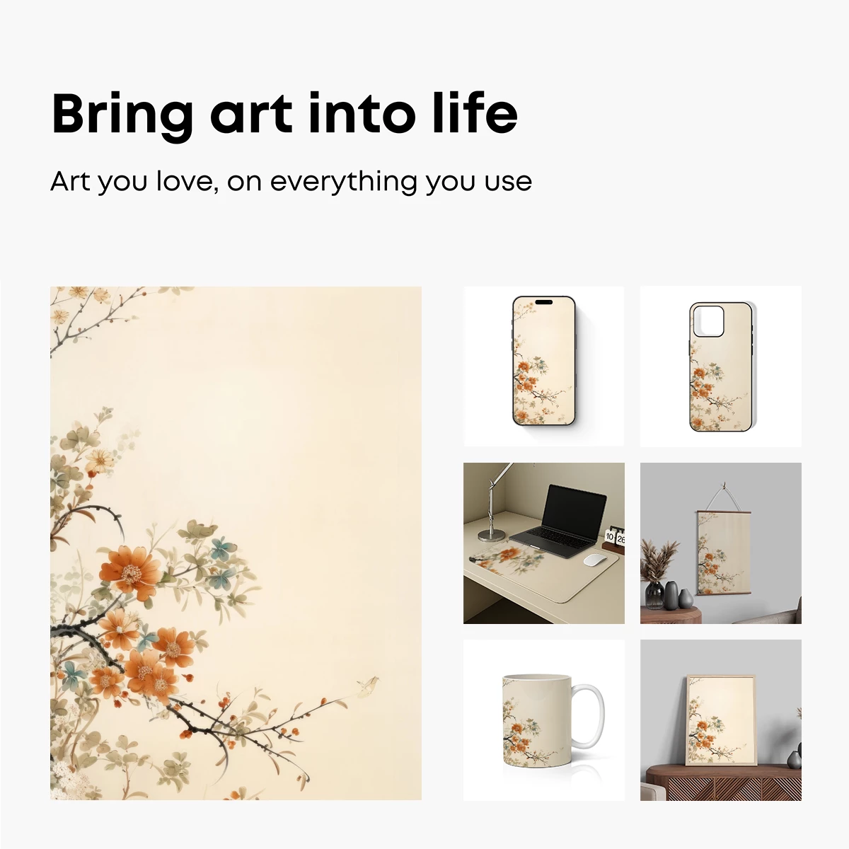 Blossom Elegance: Oriental Floral Harmony