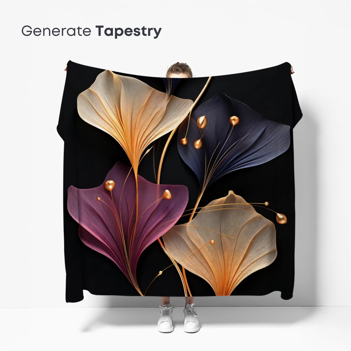 Elegant Ginkgo Symphony in Gold and Jewel Tones - Image 5
