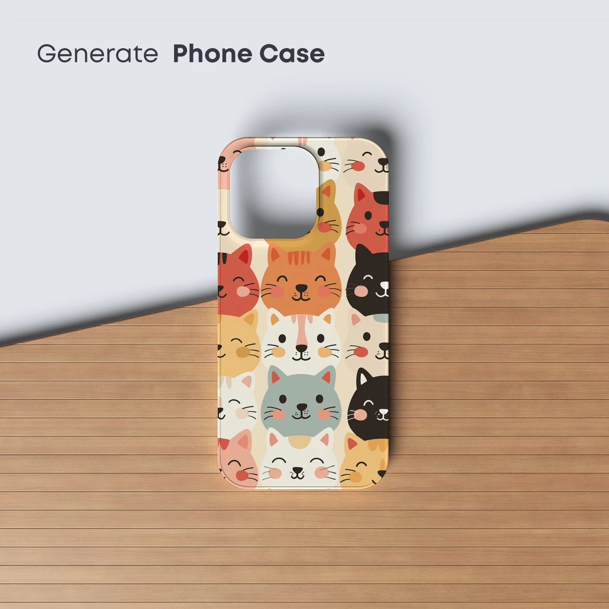 Charming Cat Faces: Whimsical Feline Grid Art - Image 3